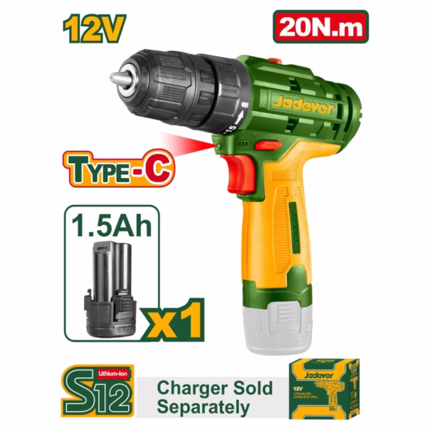 TALADRO INALÁMBRICO 1500 RPM - VOLTAJE: 12V - MÁX. PAR: 20NM - PORTABROCAS: 0,8 - 10MM - AJUSTES DE - Image 2