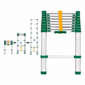 ESCALERA TELESCÓPICA - ESCALONES: 8 - ALUMINIO - ALTURA MÁX. EXTENDIDA: 2600MM - MÁX. CARGA: 150KG(1