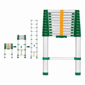 ESCALERA TELESCÓPICA - ESCALONES: 10 - ALUMINIO - ALTURA MÁX. EXTENDIDA: 3200MM - MÁX. CARGA: 150KG(