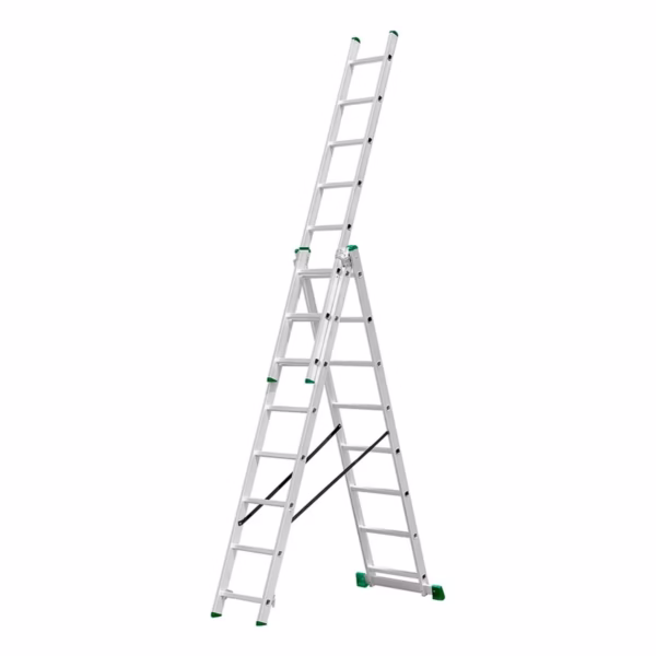 ESCALERA EXTENSIBLE DE 3 TRAMOS - ESCALONES: 3X8 - ALUMINIO - ALTURA EXTENDIDA: 5080 MM - ALTURA CER - Image 2
