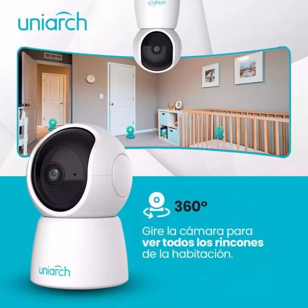Camara de Seguridad Wifi IP Motorizada Vision Noctura 2MP Voz y Sonido Deteccion de Humanos Uniarch( - Image 4