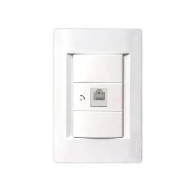 Conjunto armado c/Tapa Civil 1 Toma Telefono Blanco Kalop/KS40756