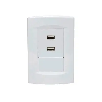 Llave de luz Armada 1 USB Sica Life blanco(5)/SICA545247