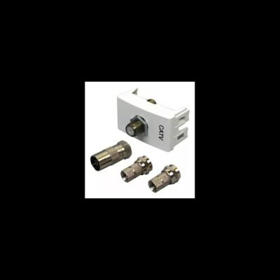 Toma Catv Pin Fino Pasante Blanco Kalop/KL40295