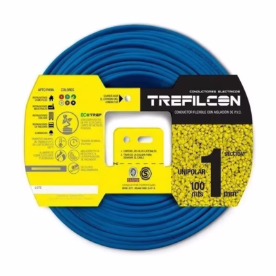 Cable Unipolar 1mm X M en 100m Celeste Trefilcon(1)/CIN0100103