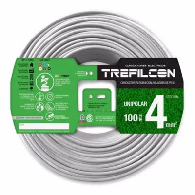 Cable Unipolar 4mm X M en 100m Blanco Trefilcon(1)/CIN0100406