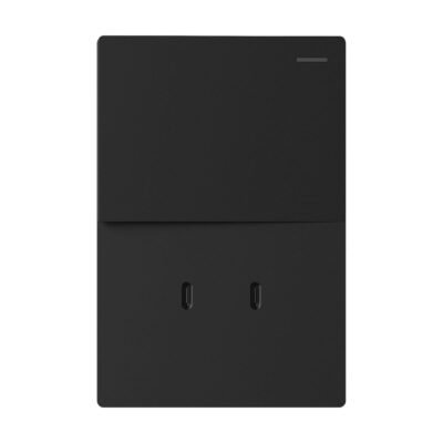 Tecla y USB-C Milan Negro Macroled, 1 Canal, 2 Vias, Ac 220v, 10A, 2 USB-C 30w, Bast. Met.-Codigo Nu