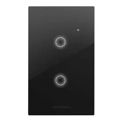 Tecla Roma Smart Negro 2 Canales con capacitor Macroled(1)/MACROROMA-S-2CH-N